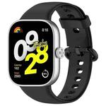 For Redmi Watch 4 Solid Color Colorful Buckle Silicone Watch Band(Black)