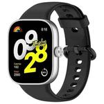 For Xiaomi  Mi Band 8 Pro Solid Color Colorful Buckle Silicone Watch Band(Black)