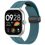 For Xiaomi  Mi Band 8 Pro Groove Folding Magnetic Buckle Silicone Watch Band(Cyan)