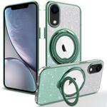 For iPhone XR Rotation MagSafe Holder Gradient Glitter TPU Phone Case(Cangling)