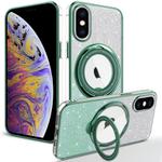 For iPhone XS Max Rotation MagSafe Holder Gradient Glitter TPU Phone Case(Cangling)