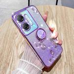 For Infinix Hot 30  5G Gradient Glitter Immortal Flower Ring All-inclusive Phone Case(Purple)