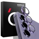 For Samsung Galaxy S24 5G NORTHJO Camera LensCD Vein Metal Ring Tempered Glass Film(Purple)