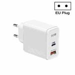 QC5.0 USB / PD25W Type-C Super Fast Charging Full Protocol Phone Charger, EU Plug(White)