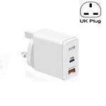 QC5.0 USB / PD25W Type-C Super Fast Charging Full Protocol Phone Charger, UK Plug(White)