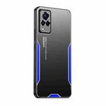 For vivo S9 Blade Series TPU Hybrid Metal Phone Case(Blue)