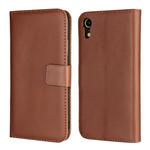 Leather Horizontal Flip Holster for iPhone XR ,with Magnetic Clasp and Bracket and Card Slot and Wallet(Brown)