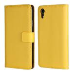 Leather Horizontal Flip Holster for iPhone XR ,with Magnetic Clasp and Bracket and Card Slot and Wallet(Yellow)