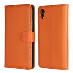 Leather Horizontal Flip Holster for iPhone XR ,with Magnetic Clasp and Bracket and Card Slot and Wallet(Orange)