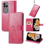 For vivo S18 Pro Four-leaf Clasp Embossed Leather Phone Case(Magenta)