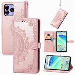 For UMIDIGI G5 Mandala Flower Embossed Leather Phone Case(Rose Gold)