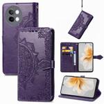 For vivo S18 Pro Mandala Flower Embossed Leather Phone Case(Purple)
