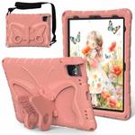 For iPad 10th Gen 10.9 2022 Butterfly Bracket EVA Shockproof Tablet Case(Pink Orange)