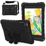 For iPad mini 1/2/3/4/5 Butterfly Bracket EVA Shockproof Tablet Case(Black)