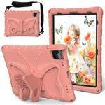 For iPad Pro 11 2024 Butterfly Bracket EVA Shockproof Tablet Case(Pink Orange)