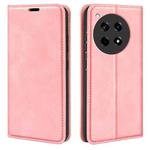 For OnePlus 12R Retro-skin Magnetic Suction Leather Phone Case(Pink)