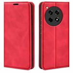 For OnePlus 12R Retro-skin Magnetic Suction Leather Phone Case(Red)