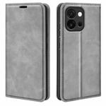 For OnePlus 13T Retro-skin Magnetic Suction Leather Phone Case(Grey)
