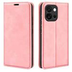 For OnePlus 13T Retro-skin Magnetic Suction Leather Phone Case(Pink)