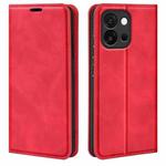 For OnePlus 13T Retro-skin Magnetic Suction Leather Phone Case(Red)