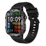 QX11 1.96 inch Color Screen Smart Watch Silicone Strap Support Bluetooth Call(Black)