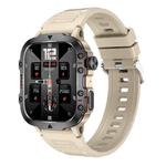 QX11 1.96 inch Color Screen Smart Watch Silicone Strap Support Bluetooth Call(Khaki)