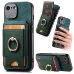 For iPhone 7 / 8 / SE 2022 Retro Splitable Magnetic Stand Card Bag Leather Phone Case(Green)