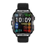 QX11 1.96 inch Color Screen Smart Watch Leather Strap Support Bluetooth Call(Black)