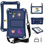 For Samsung Galaxy Tab A11 2025 Hi Baby EVA Full Body Tablet Case with Strap(Navy Blue)