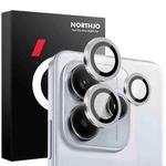 For Xiaomi Redmi Note 14 5G NORTHJO Camera LensCD Vein Metal Ring Tempered Glass Film(Silver)