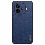 For vivo iQOO Z9 Turbo Tree Bark Leather Shockproof Phone Case(Blue)