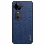 For vivo S19 Tree Bark Leather Shockproof Phone Case(Blue)