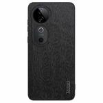 For vivo S19 Pro Tree Bark Leather Shockproof Phone Case(Black)