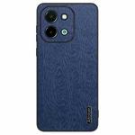 For vivo Y28 4G Tree Bark Leather Shockproof Phone Case(Blue)