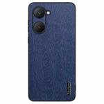 For vivo Y36T Tree Bark Leather Shockproof Phone Case(Blue)