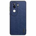 For vivo iQOO Z9s Tree Bark Leather Shockproof Phone Case(Blue)