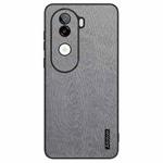 For vivo iQOO Z9s Tree Bark Leather Shockproof Phone Case(Grey)