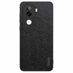 For vivo iQOO Z9s Tree Bark Leather Shockproof Phone Case(Black)