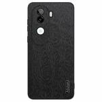 For vivo V40e Tree Bark Leather Shockproof Phone Case(Black)