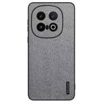 For vivo iQOO 13 Tree Bark Leather Shockproof Phone Case(Grey)