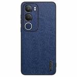 For vivo Y19s Tree Bark Leather Shockproof Phone Case(Blue)