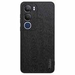 For vivo Y19s Tree Bark Leather Shockproof Phone Case(Black)