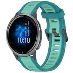 For Garmin Venu 2 22mm Two Color Textured Silicone Watch Band(Teal)