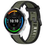 For Garmin Venu 3 22mm Two Color Textured Silicone Watch Band(Green+Black)