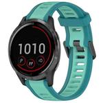 For Garmin Vivoactive 4 22mm Two Color Textured Silicone Watch Band(Teal)