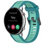 For Amazfit GTR 2 22mm Two-Color Textured Silicone Watch Band(Water Duck)