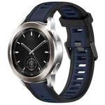 For Xiaomi Watch S3 22mm Two Color Textured Silicone Watch Band(Midnight Blue+Black)