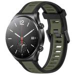 For Xiaomi MI Watch S1 22mm Two Color Textured Silicone Watch Band(Green+Black)