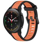 For Xiaomi MI Watch S1 Pro 22mm Two Color Textured Silicone Watch Band(Orange+Black)