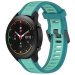 For Xiaomi MI Watch S1 Pro 22mm Two Color Textured Silicone Watch Band(Teal)
